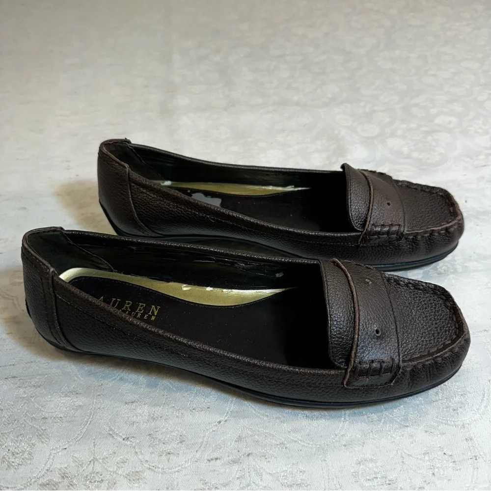 Lauren Ralph Lauren Dark Brown Leather Loafers